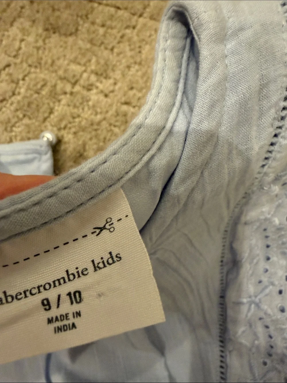 abercrombie kids Light Blue Eyelet Tiered Dress
